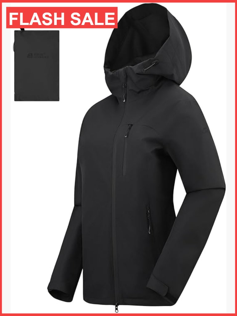 Packable Waterproof Rain Jacket Women Lightweight Hooded Hiking Cycling Travel